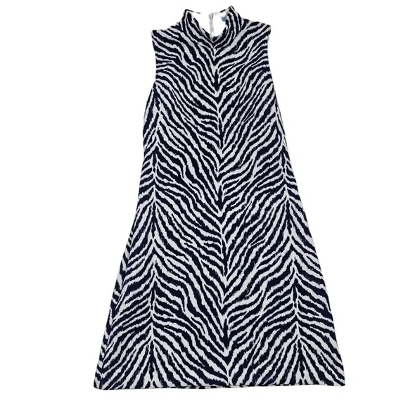 McLaughlin Womens Delaney Dress Montego Blue Tiger Animal Print Slvlss Sheath M - Picture 9 of 16